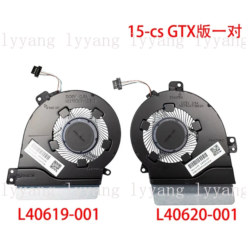 

f For HP 15-CS TPN-Q208 Laptop CPU GPU Cooling Fan DC 5V L40620-001 L40619-001
