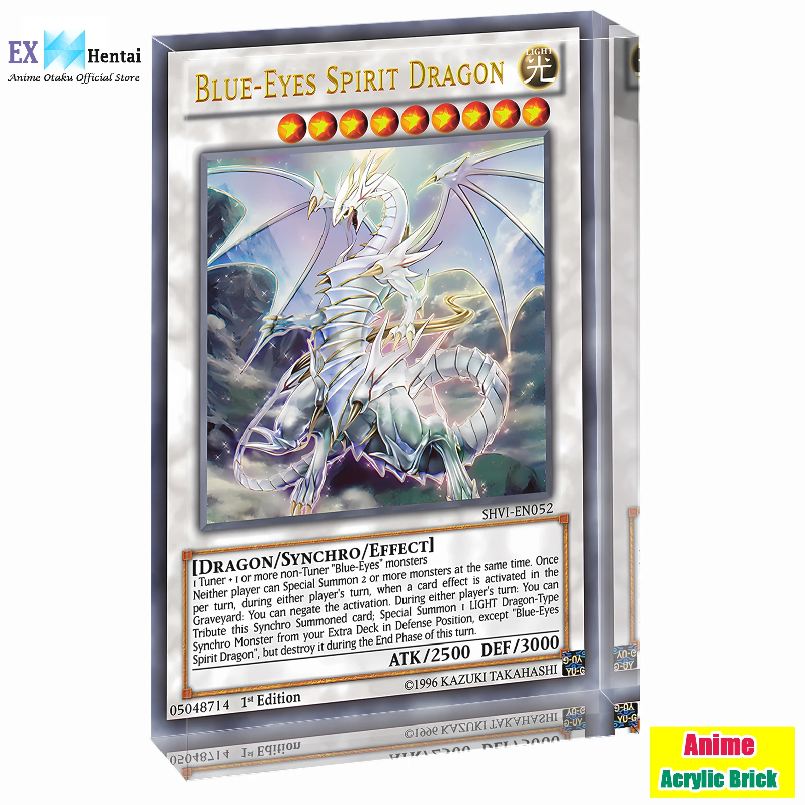 

Blue-Eyes Spirit Dragon Acrylic Block, Anime Art Yu-Gi-Oh! TCG Collectible Monster Card, Gamer Room Decor Gift for Men, Duelist