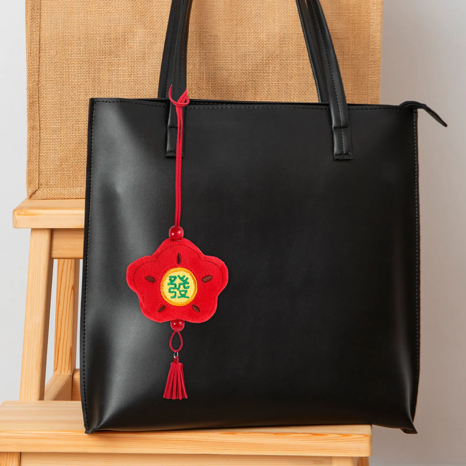 Chinese Knot Tassel Car Pendant Wealth Blessing Feng Shui Ornament for Automotive Interior Decoration Handbag Keychain Bag Charm