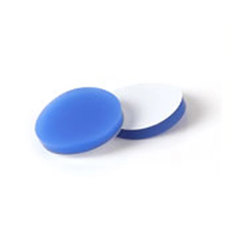 100 sztuk/partia 20mm * 3mm aluminiowa czapka z białym PTFE/niebieski silikonowy septa dla 10ml / 20ml próbki butelki szczęki chromatografia fiolka — zdjęcie 4