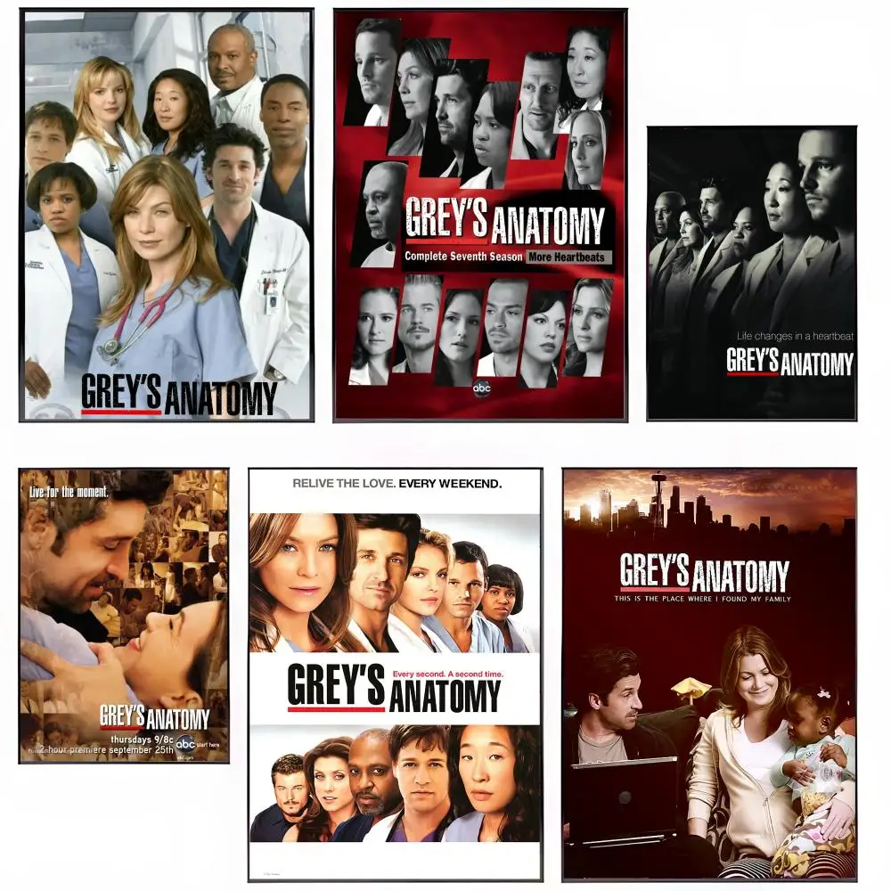 Poster HD Waterproof Self-Adhesive Wall Poster Art Vibrant Home Decor Gift Greys Anatomy Classic TV