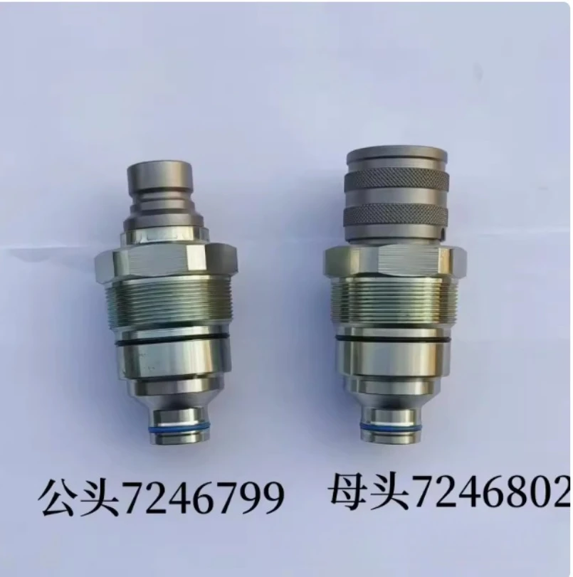 Hydraulic Quick Coupler Male Female Flat Face Coupler Kit for Bobcat Kubota Tractor Excavator Loader 7246802 7246799