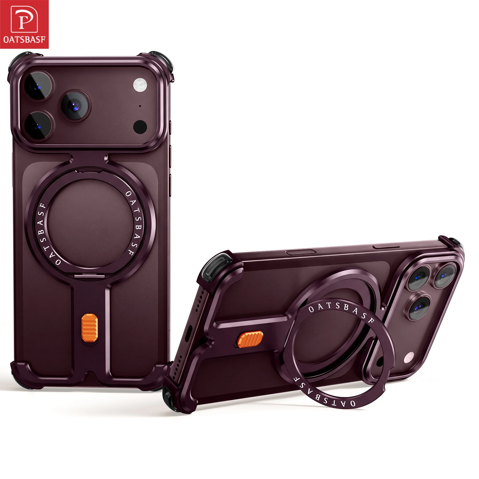 Metal Bumper Aluminum Frame Case - Oatsbasf iPhone 17/18 Pro Max用 360度対応