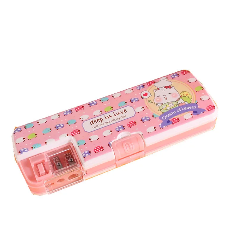 Imagem -05 - Multi Funcional Papelaria Box para Meninas Estudantes da Escola Smart Password Lock High Tech Pencil Case Mecanismo Bilayer Feminino