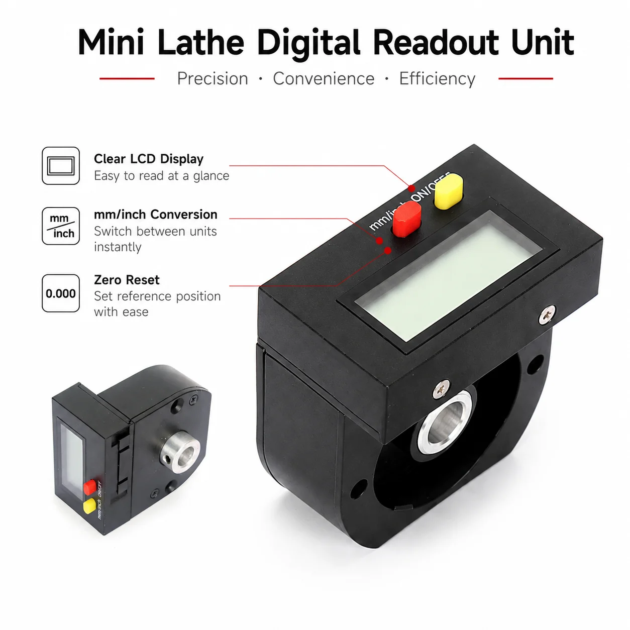 DRCD Kit Digital Display Readout for Incoming Knife Tool Feed Digitally Visible Table S/N:10292 For SIEG C2 SC2 C3 0618 JET BD-6