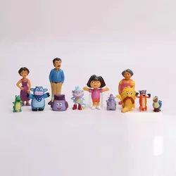 12pcs/Set Anime Dora The Explorer PVC Mini GK Model Collection Christmas Toys Action Figure for Children Birthday Xmas Gift