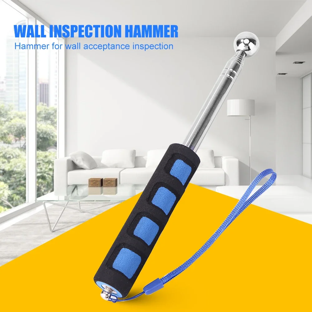 Multi-functional Wall Check Hammer Stainless Steel Walls Floors Ceiling Tile Test Telescopic Checker Hammer Home Inspection Rod