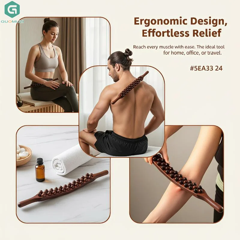 1Pcs 37/65-Bead Gua Sha Abdominal Massager Plastic 37/65 Beads Universal Back Massage Tendons Scraping Stick Point Treatment
