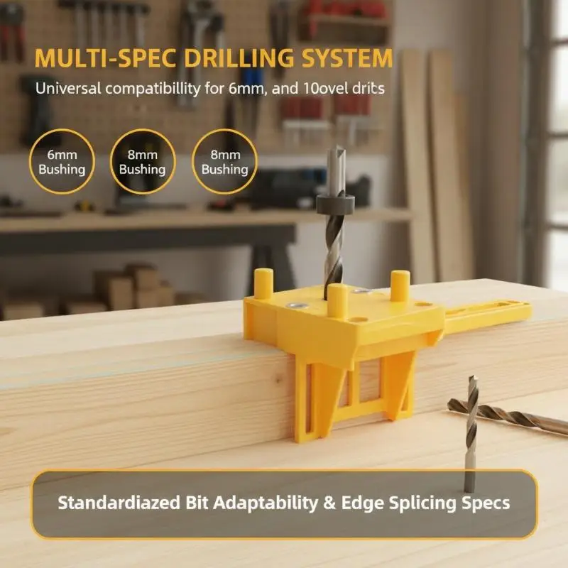 Woodworking Dowel Handheld Drill Guide And  Tool 6/8/10mm Drill Bit For Carpentry Straight Hole Locator Clamp
