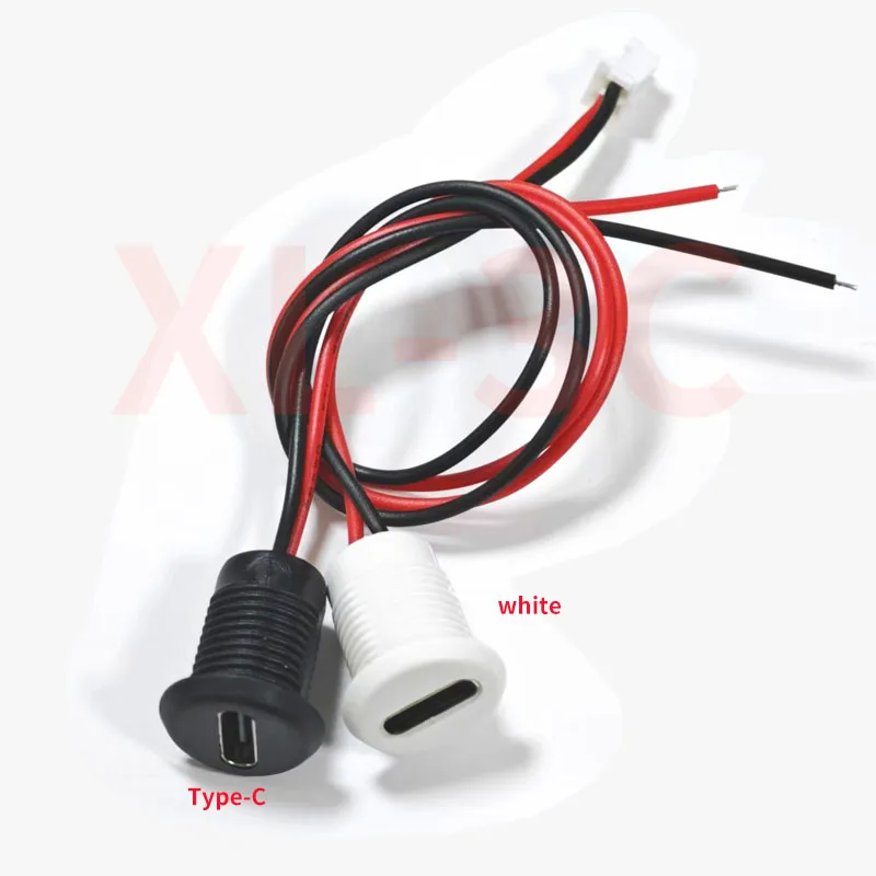 1-10 szt. 2-PINOWE wodoszczelne złącze TYPE-C, mocowanie na panel, szybkie ładowanie TPC, żeńskie gniazdo, port USB-C