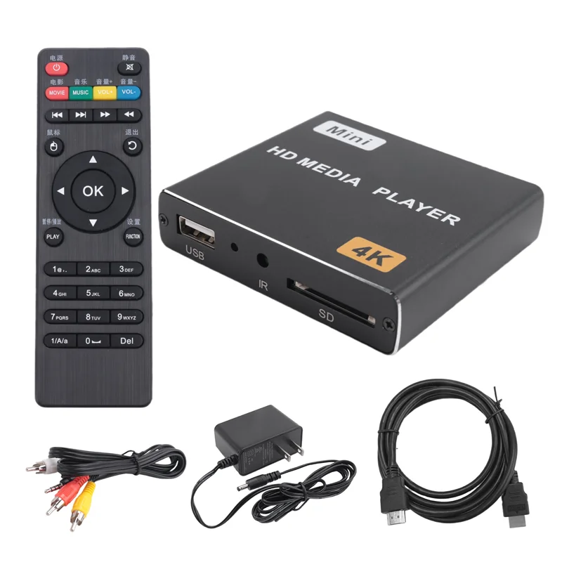 

A86G-Mini 4K HDD Media Player Car U Disk Player 1080P With USB Drive/SD Cards US Plug