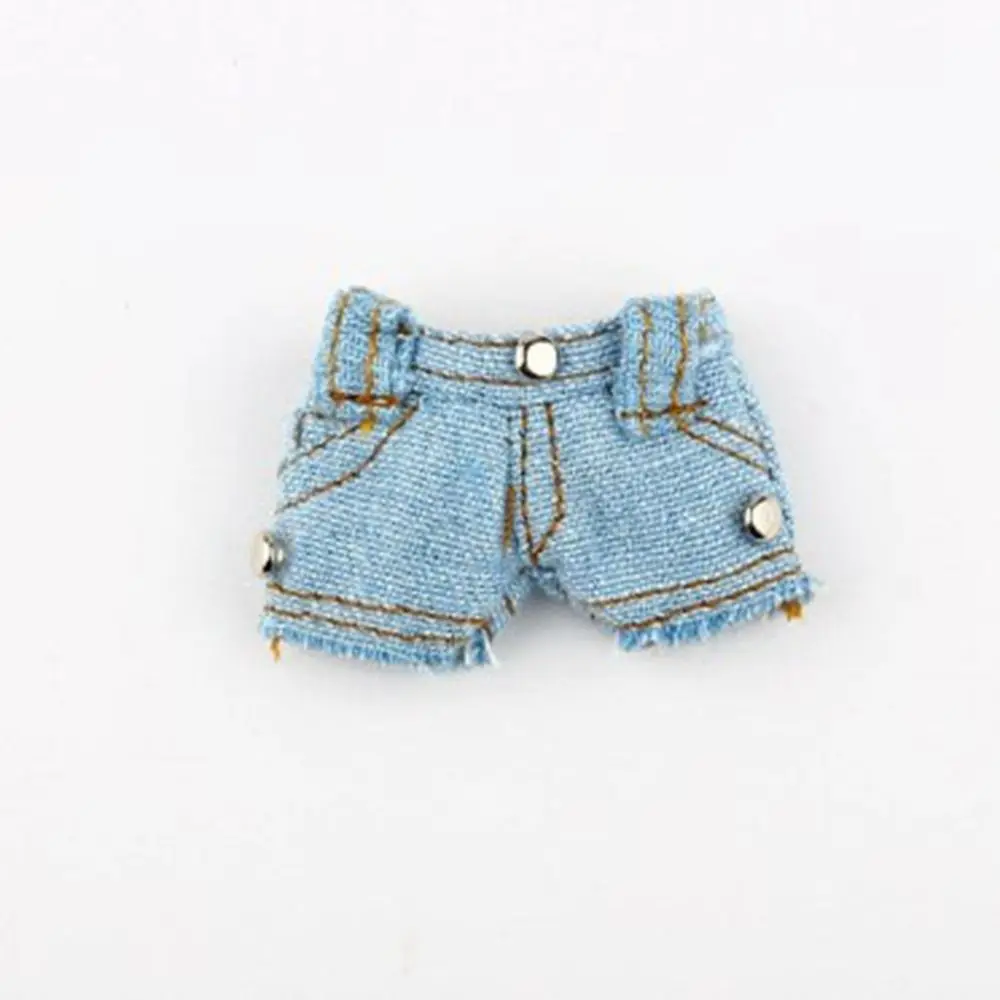 패션 인형 반바지 액세서리 수제 캐주얼 의류 인형 청바지 반바지 의상 어린이 장난감 1/12 BJD 인형용 1/11 OB11 인형용