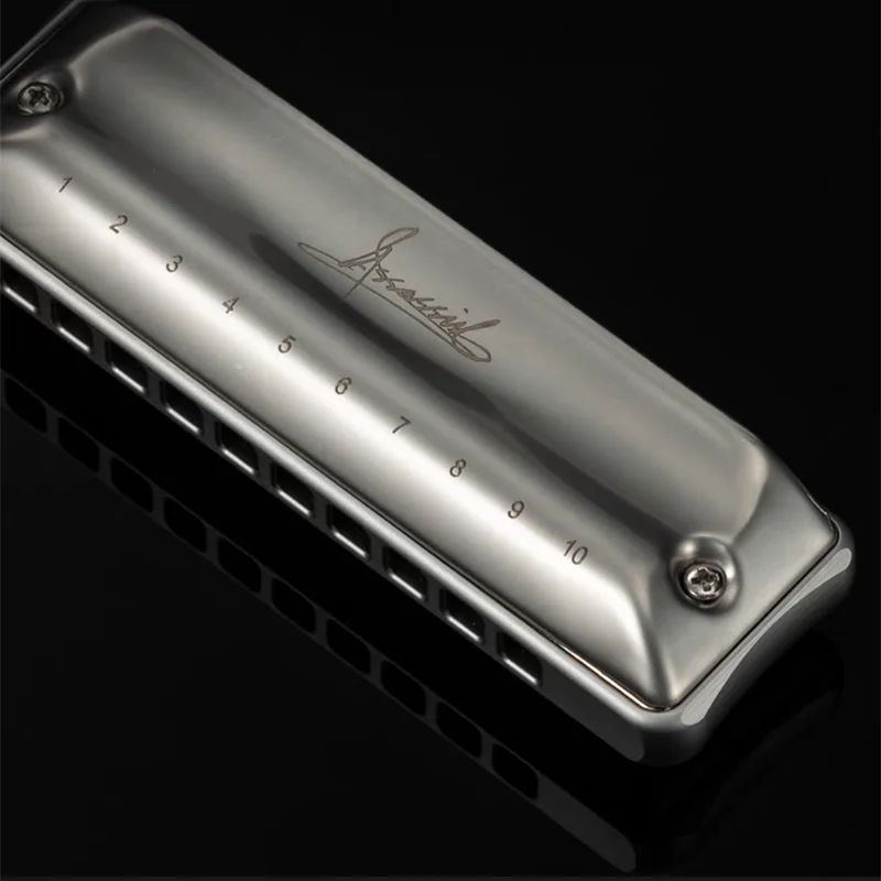 JDR Harmonica Assassin Pro Blues Harp 10-hole 20 Tone Key of C Armonica Profession Diatonic Mouth Organ Aluminum Alloy Comb Harp
