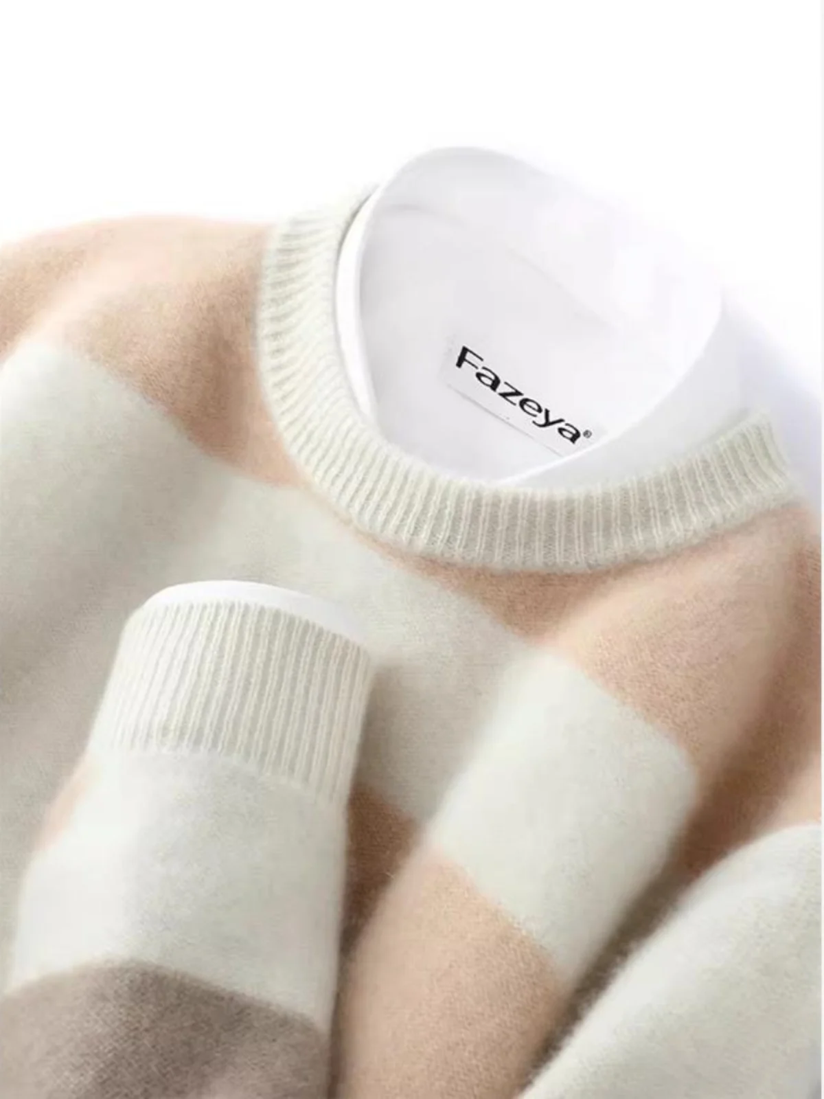 

Новинка зимы 00, мужской круглый лоскутный свитер из чистой шерсти, свободный повседневный мягкий вязаный повседневный трикотаж