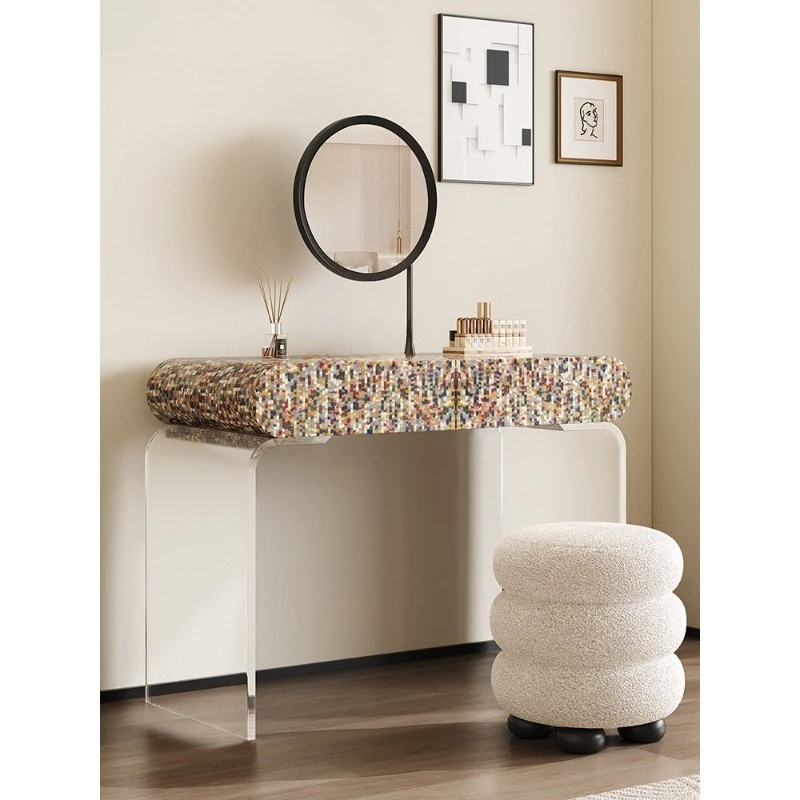 

Italian Minimalist Suspension Dresser Acrylic Bedroom Small Apartment Cream Wind Light Luxury Makeup Table