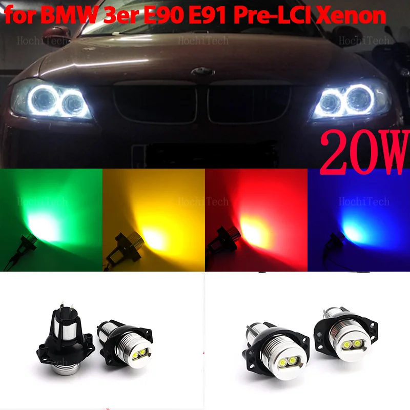 Angel Eyes Marker Light Bulbs Bright Headlights Replacement Accessory For BMW E90 E91 2005-2008 20W White Red Yellow Blue Green