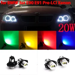 Angel Eyes Marker Light Bulbs Bright Headlights Replacement Accessory For BMW E90 E91 2005-2008 20W White Red Yellow Blue Green