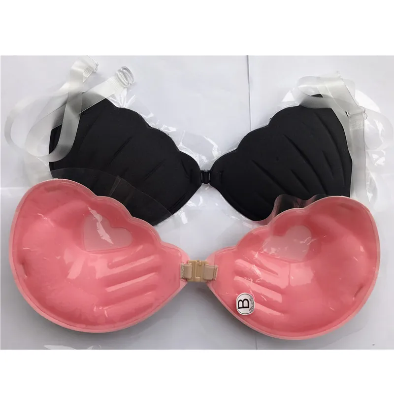 Invisible Bra Push Up Silicone Bra for Wedding Sticky Reusable with Transparent Straps Backless Bikini Lingerie