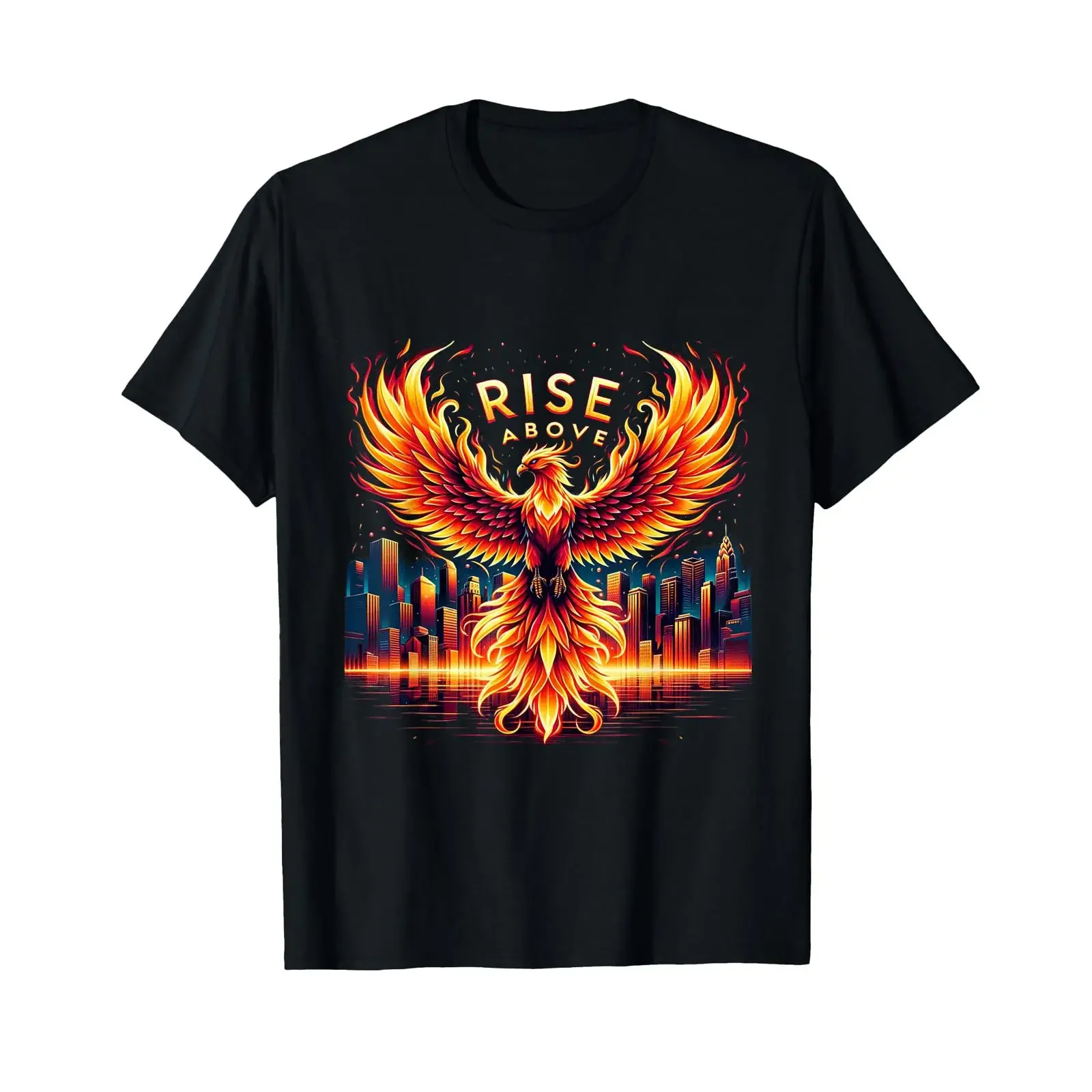 Phoenix Fire Mythical Bird Inspirational Motivational T Shirt vintage Washed designer clothes streetwear Versatile Slightly