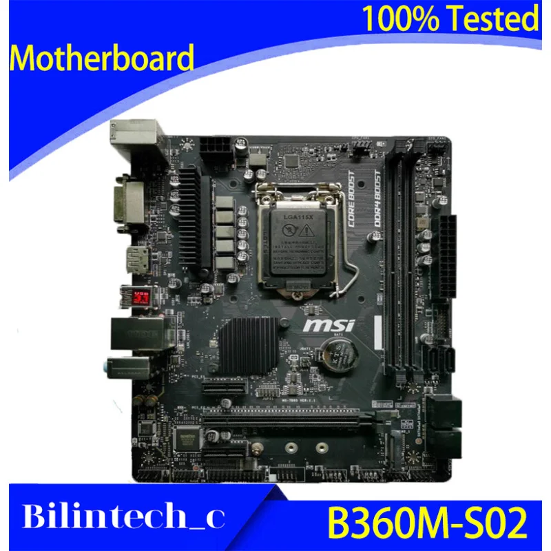 FOR MSI B360M-S02 Motherboard Supports 8/9th Generation CPU 9600KF 9700KF 9900K