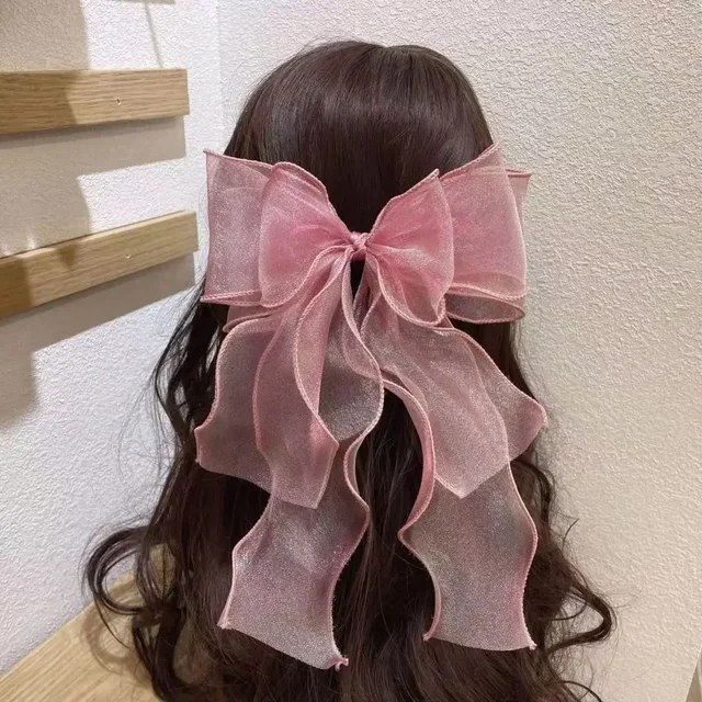 Moda koronkowa kokarda spinki do włosów kobiety kucyk kokarda spinki do włosów Barrettes wielowarstwowa kokarda spinka do włosów dziewczyny akcesoria do włosów