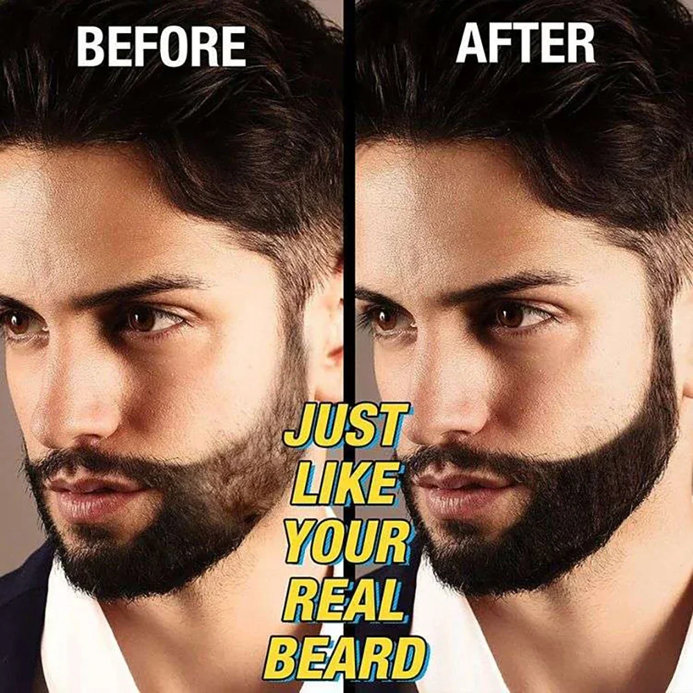 Waterproof Beard Pen Beard Filler Pencil And Brush Beard Enhancer Lasting Repair Moustache Coloring Shaping Tools Hair Pencil