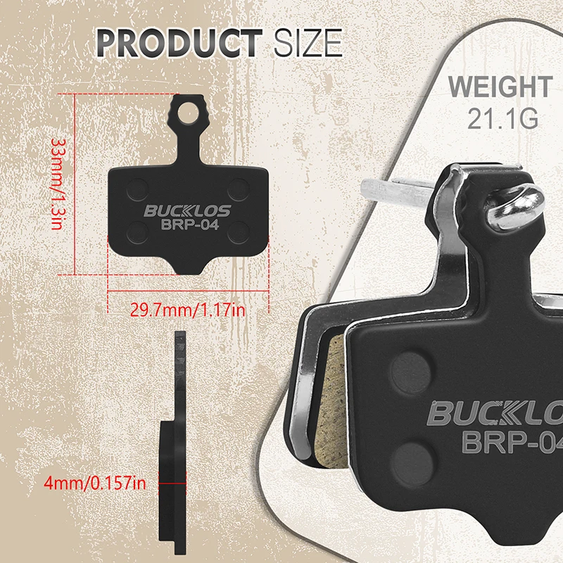 BUCKLOS Resin Bike Brake Pads Durable MTB Bicycle Hydraulic Disc Brake Pad for SRAM DB5 / ELIXIR Road Gravel Cycling Brake Parts