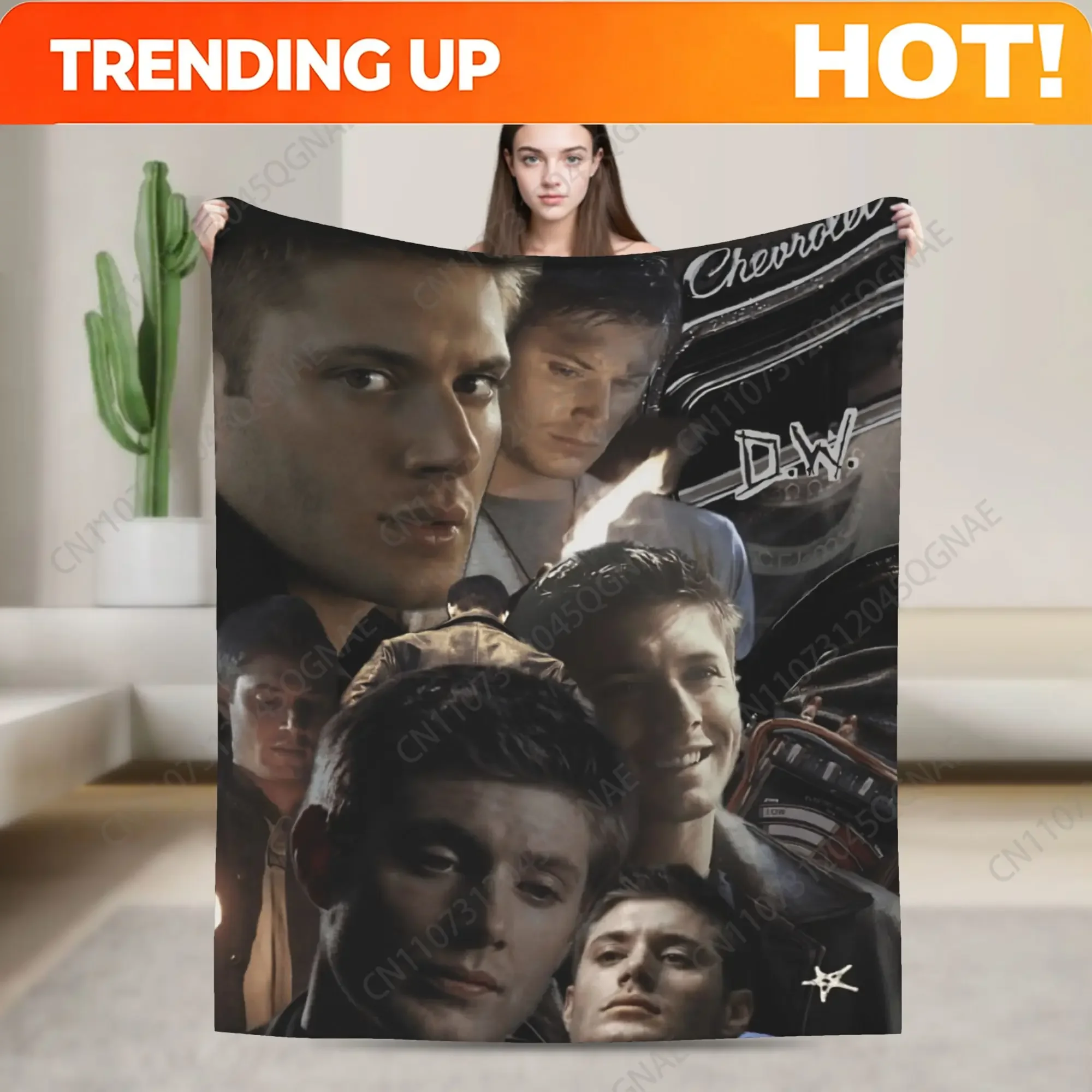 3D SPN Supernatural Sign Dean Sam Blanket Super Warm Funny Plush Bedding Throws For Travel Office Flannel Bedspread Bed Cover