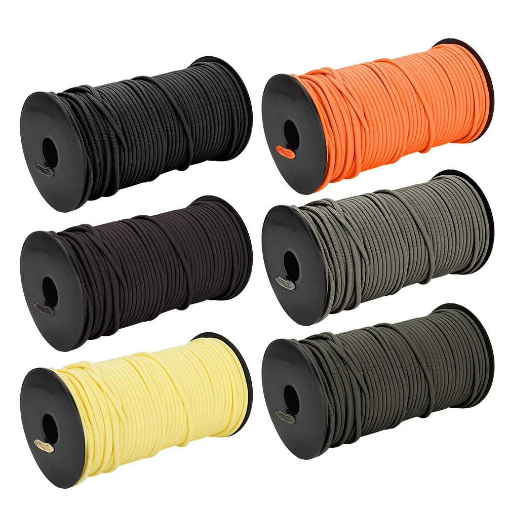 Tali Panjat Tebing untuk Kemah 100m 9 Untaian 4mm Tali Parasut Tugas Berat Tali Lanyard Tali Kain Aksesoris Tali Kemah Tali Kain