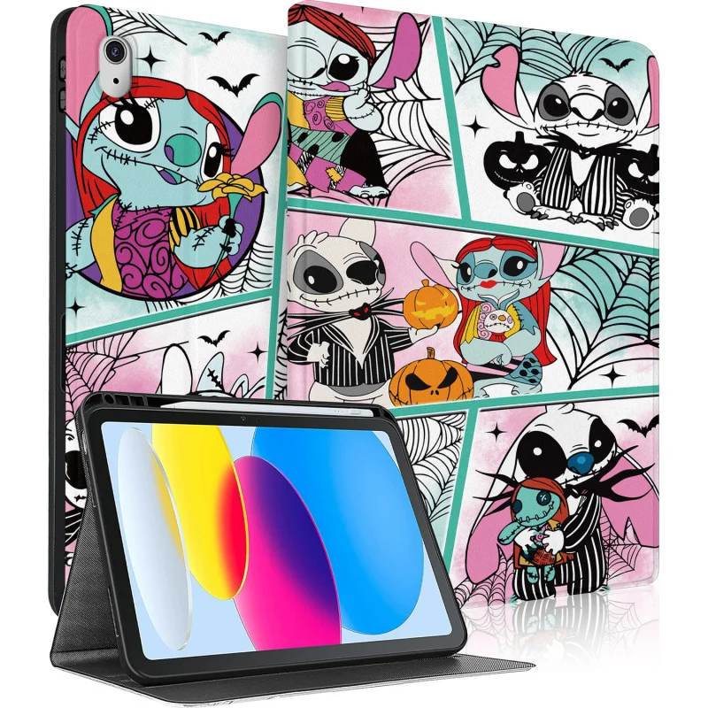 

Fun cartoon character spider web Case for iPad A16 2025 11th Gen 11in /2022 10th 10.9in Auto Wake/Sleep Tablet Cover Halloween