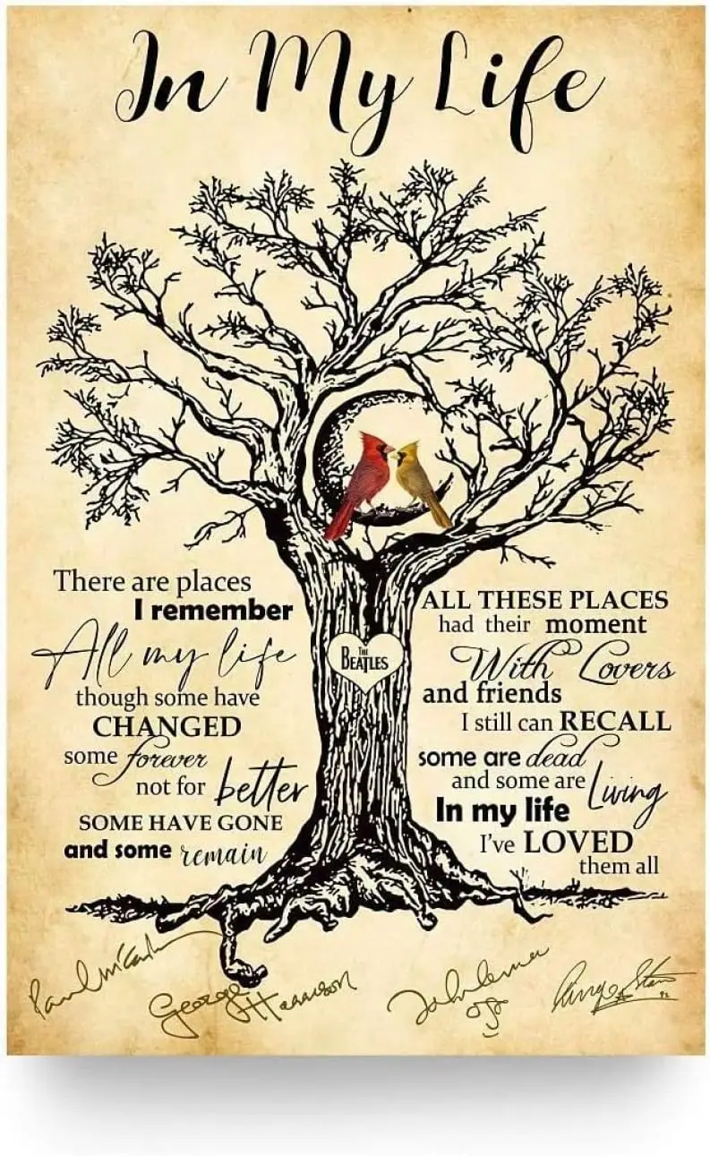 في حياتي هناك أماكن تذكر ريترو معدن القصدير تسجيل خمر علامة ألومنيوم لديكور المنزل غرفة ديكور معدني 8x12