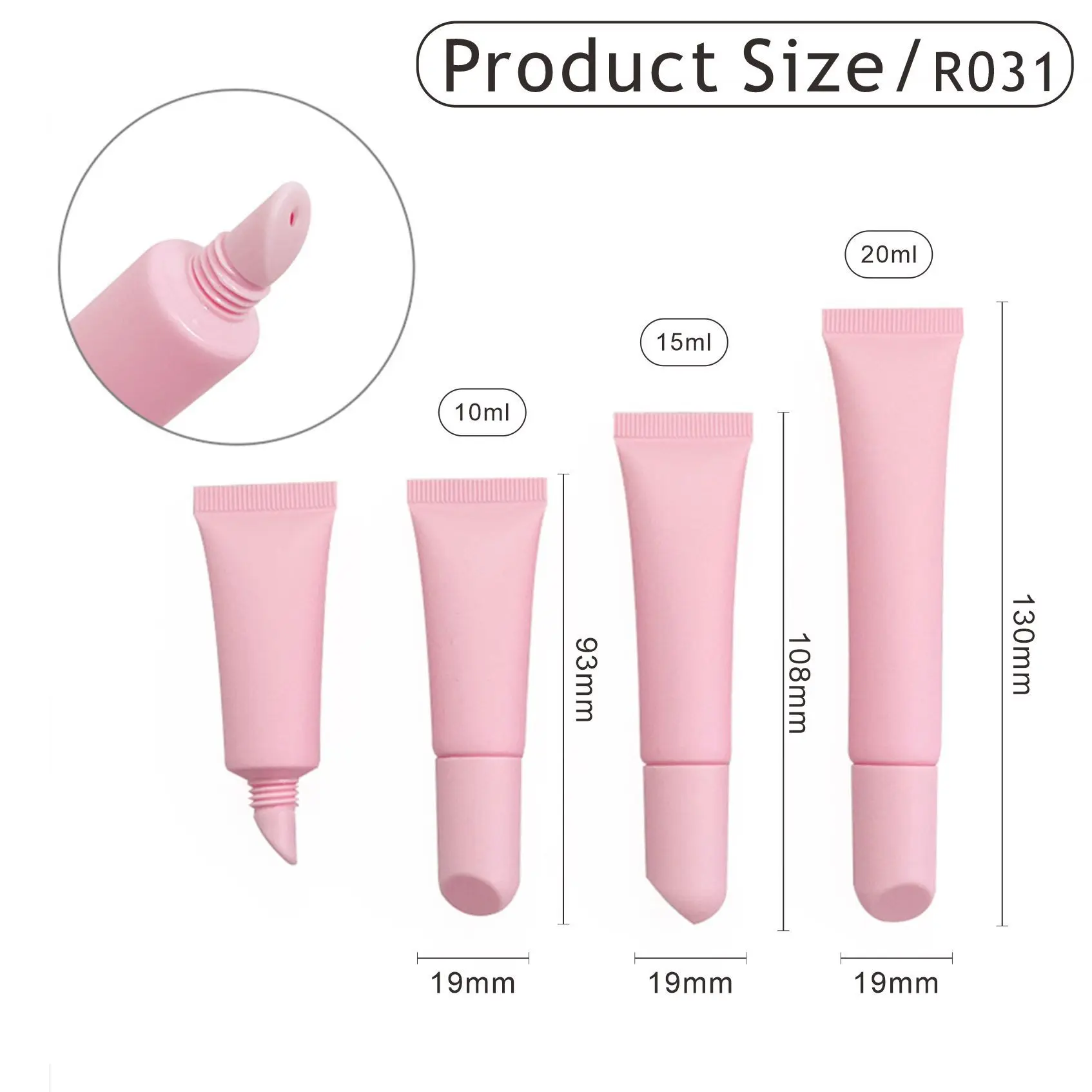 Squeeze Tubes Lip Gloss Package Pink Soft Silicone Mouth Lip Gloss Tube Empty Digital Printing Candy Lipstick Logo Customization