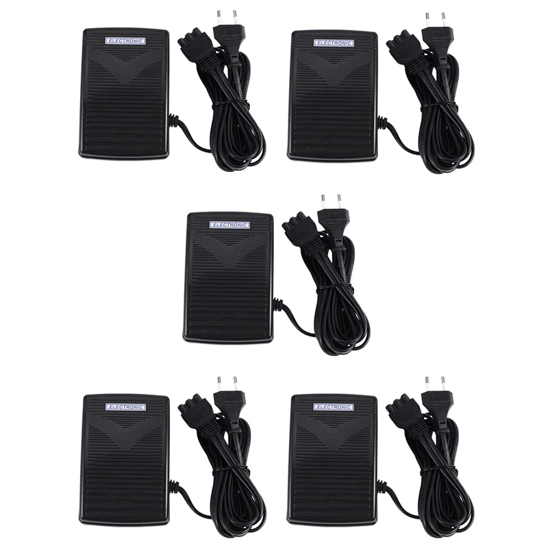 

5X Home Sewing Machine Foot Control Pedal With Power Cord Pedal Control Eu Plug 200-240V Black