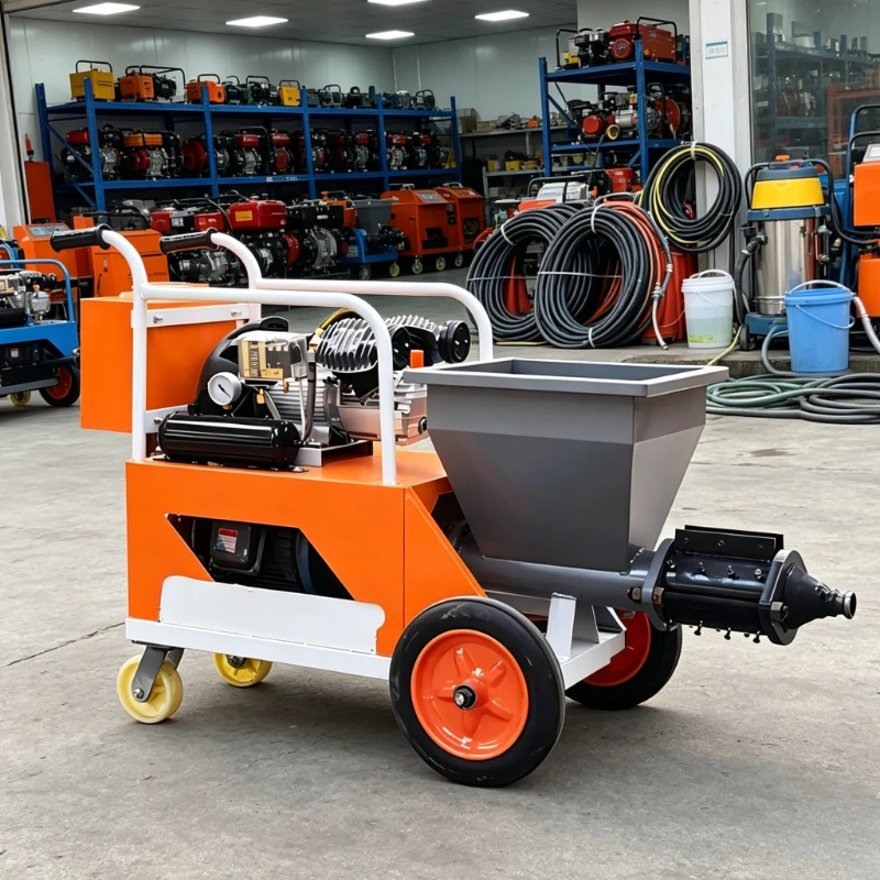Mortar Spraying Machine Paint Sprayer Wall Plaster Self‑leveling Diesel with Mixer for Floor Screed and Leveling Compound