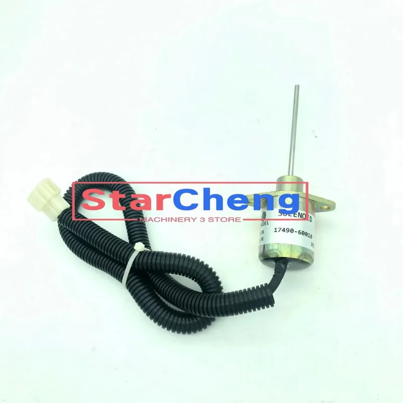 

Higher Quality for Kubota Engine 4310-12 12V Shut Off Stop Solenoid 17490-60010 SA Excavator Accessories