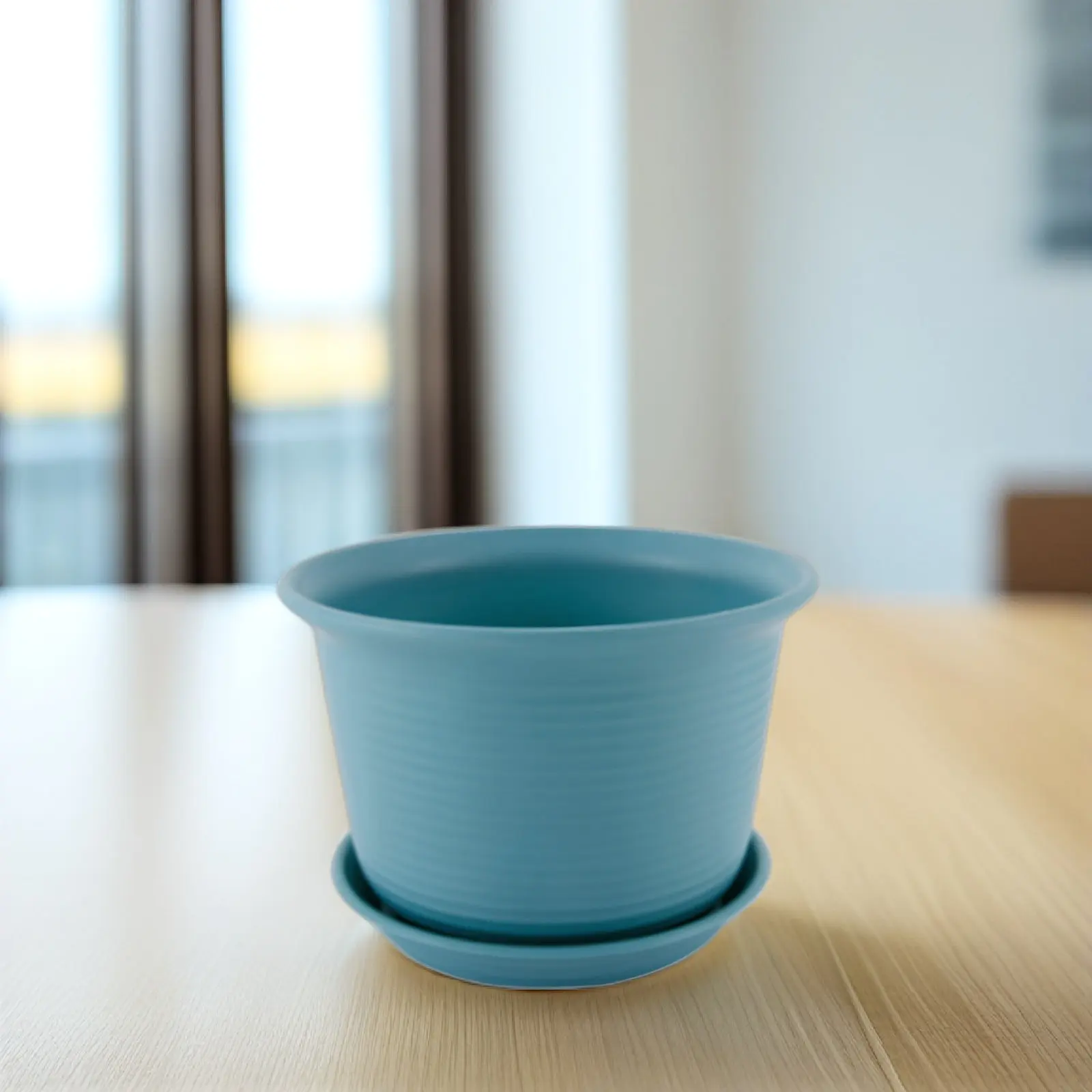 5Pcs Plastic Plant Pot Modern Simple Round Planter for Indoor Outdoor Use Drainage Saucer Included Perfect Gift for Mom Dad