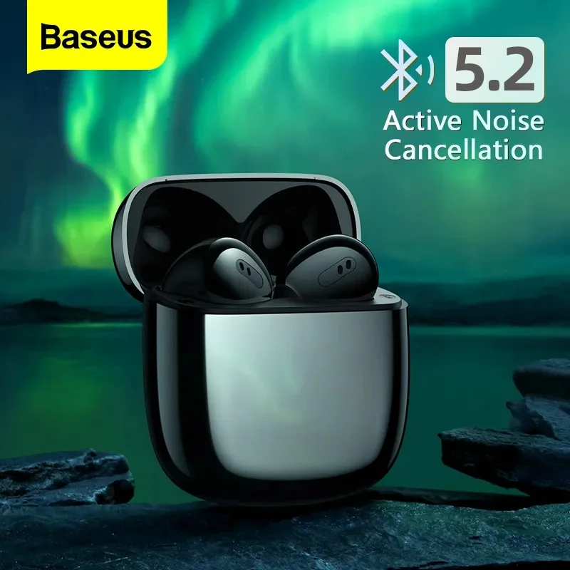 Baseus Storm 3 Headphones Wireless Bluetooth 5.2 Earphones Adaptive Noise Cancellation Earbuds TWS Hifi Fone Headsets Gamer Pro