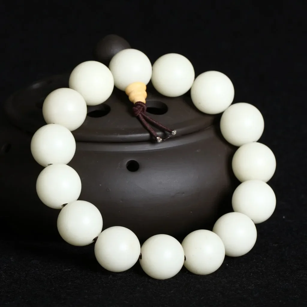 

free shipping Natural peeling white Bodhi root hand chain 12mm men women wholesale bracelet luxury china beads style couple hot