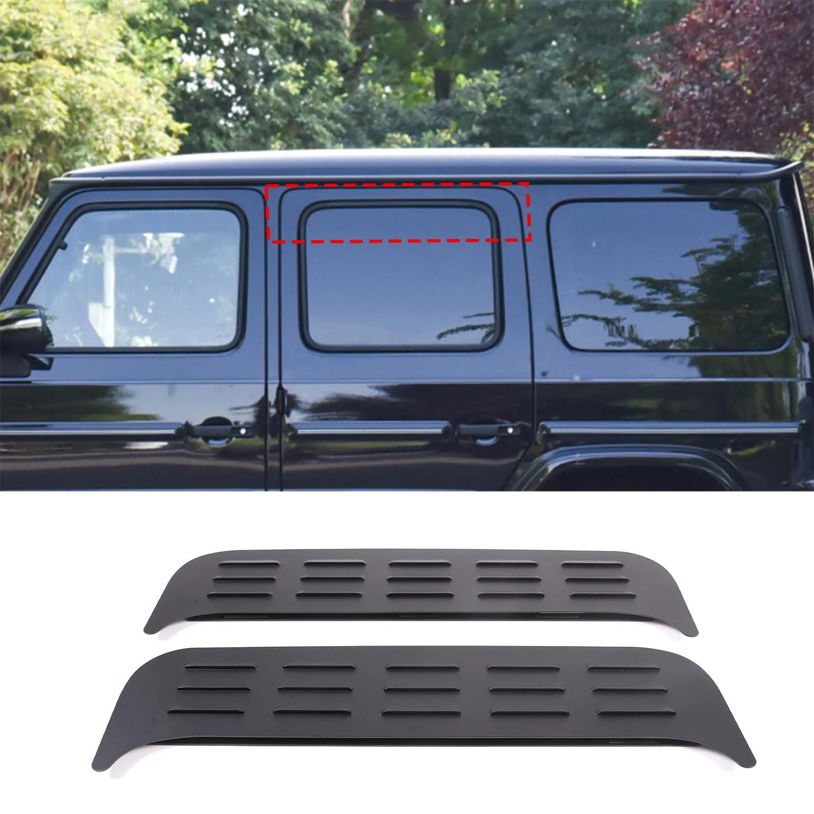 For Mercedes-Benz G-Class W464 2019-2023 Aluminum Black Car Rear Door Air Vents Ventilation Shutters Cover Trim Car Accessories