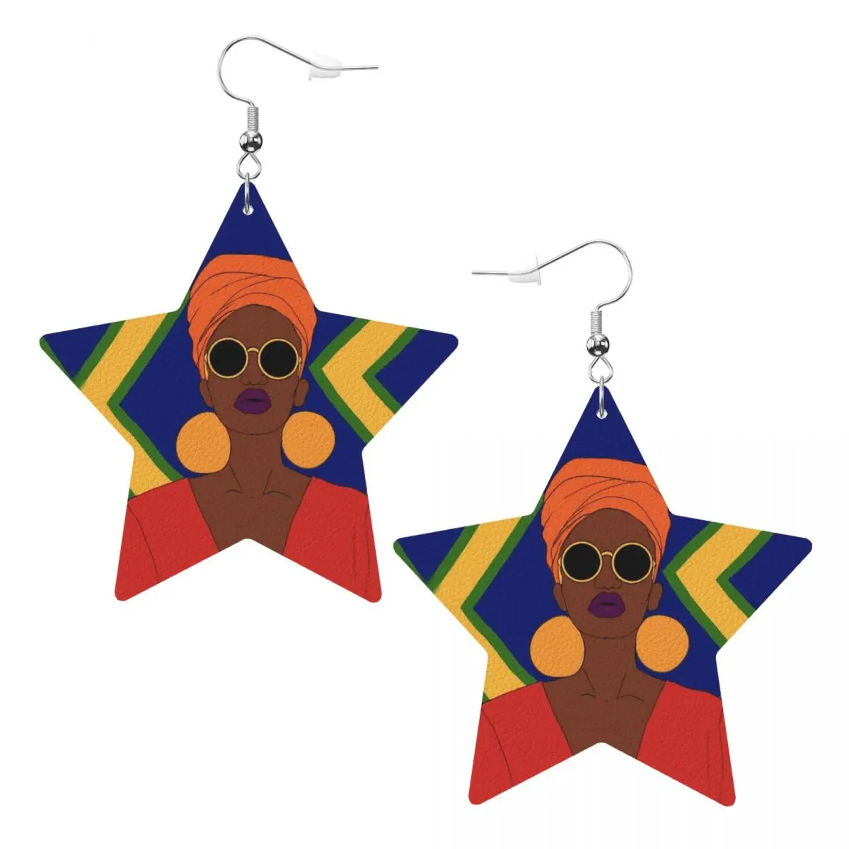 

Custom Abstract African Woman PVC Leather Earrings Dangle Earrings Jewelry For Women For Wife Mother Gift