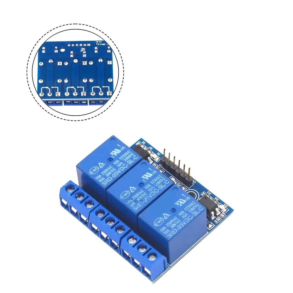 2Pcs 3-Channel AC 0-250V/DC 0-30V Relay Module With Optocoupler For Arduino Versatile Control Relay Module