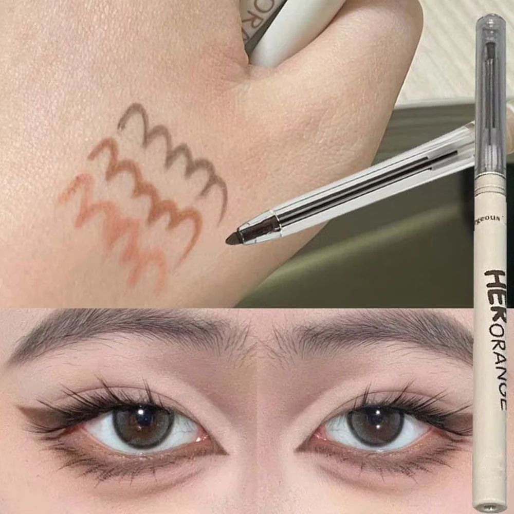 Soft Silky Eyeliner Gel Pencil Waterproof Anti-smudge Nude Coral Brown Aegyo Sal Makeup Ultra Fine Coffee Eye Liner Contour