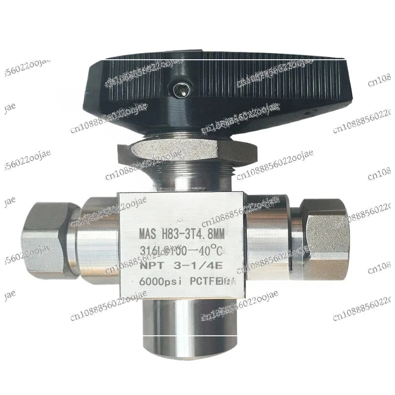 Трехходовой шаровой кран из нержавеющей стали 304 CNG-1/4NPT 83F для газовых станций