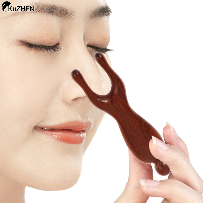 Drzewo sandałowe Lifting twarzy Meridian Grzebień Masażer do oczu Nos Ucho Szyja Promuj krążenie krwi Punkt spustowy Gua Sha Board