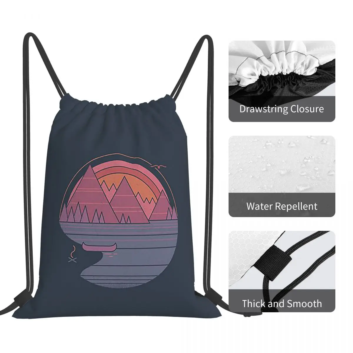 The Mountains Are Calling Backpacks Casual Portable Drawstring Bags Sports Bag Book Bags For Travel Students