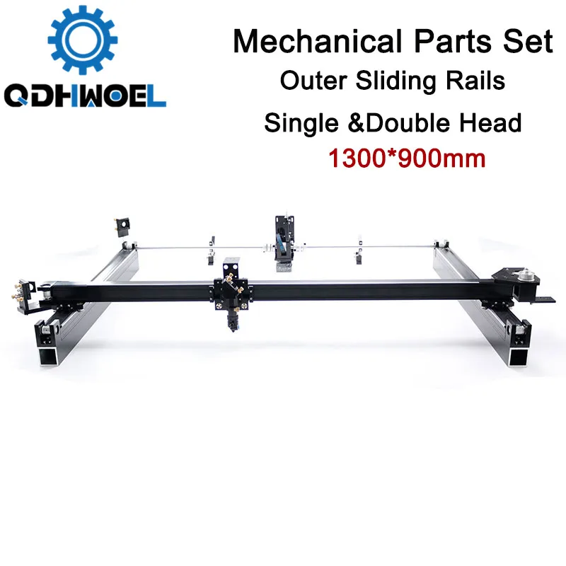 Mechanical Parts Set 1300mm*900mm Outer Sliding Rails Single Double Head DIY CO2 Laser 1390 CO2 Laser Engraving Cutting Machine