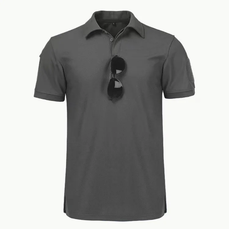Herren Sommer Quick Dry Pullerover O-Ausschnitt Revers T-Shirts Atmungsaktiv Camping Trekking Wandern Klettern Quick Dry Sport M-4XL T-Shirt – Detail 22