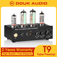 Douk Audio T9 Mini 6E2 Stereo Audio Vacuum Tube Preamplifier MM/MC Phono Stage Turntable Preamp Headphone Amplifier