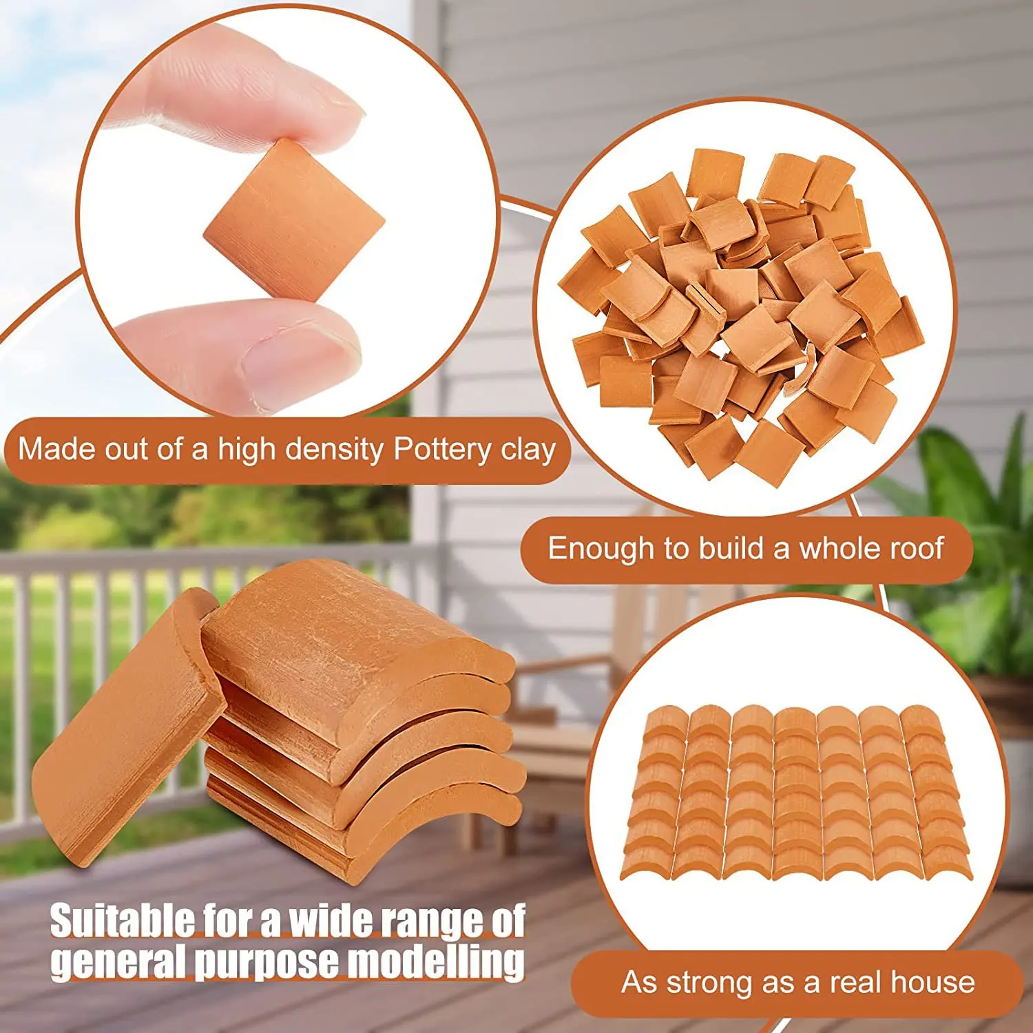 100 Pcs Roof Tiles Building Set Miniature Tiles Mini Shingles Fake Tile Kitchen Garden Accessories