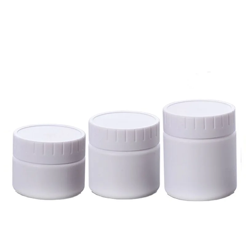 

Plastic Empty Makeup Jars Pot Thick Wall White Aloe Gel Facial Mask Container 60ml 100ml 120ml 20pcs PET Skincare Face Cream Jar